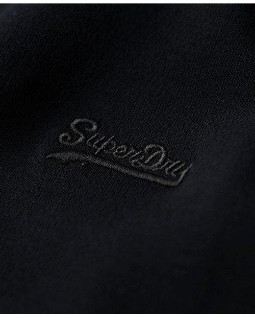 Superdry Black Slim Fit Embroidered Logo Vintage Henley Top for men