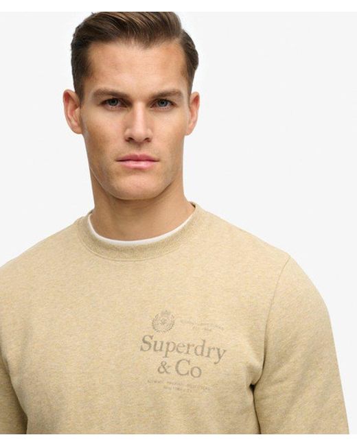 Superdry 1954 Company Relaxed Sweatshirt in het Natural voor heren