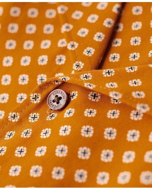 Superdry 70s Overhemd Met Reverskraag En Korte Mouwen in het Orange voor heren