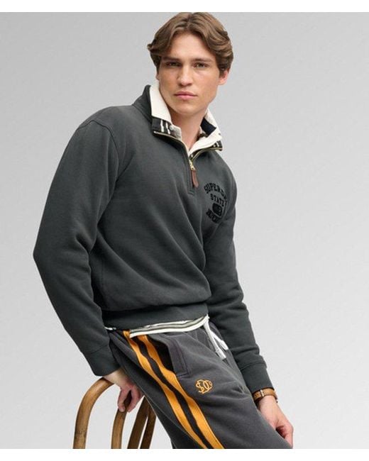 Superdry Black & Co Tonal Half Zip Sweatshirt for men