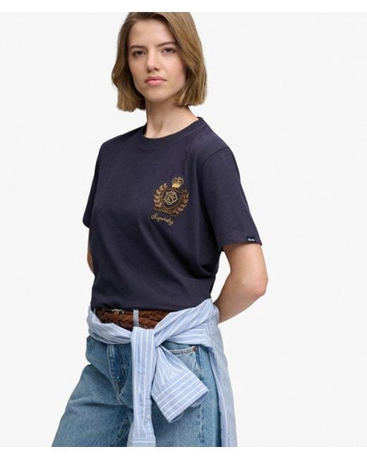 Superdry Blue & Co Crest Embellished T-shirt