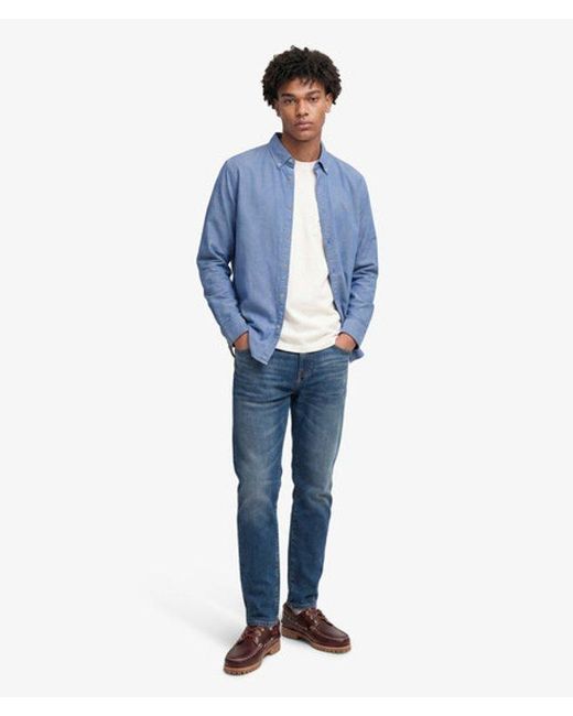 Superdry Blue & Co Classic Oxford Long Sleeve Shirt for men
