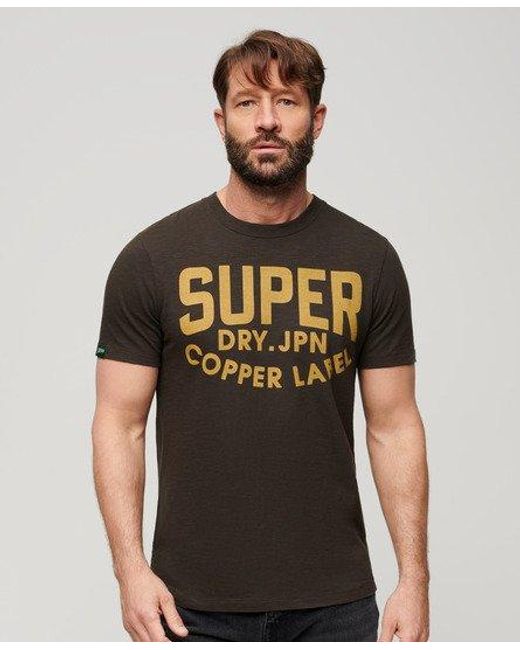 Superdry Brown Copper Label Workwear T-shirt for men