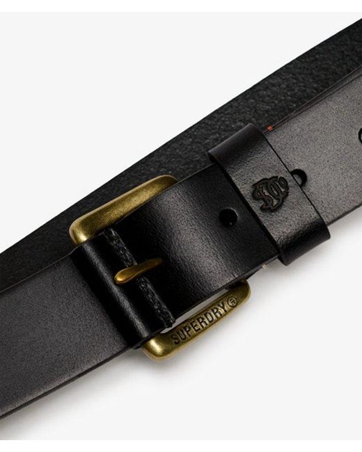 Superdry Black & Co Classic Leather Belt for men