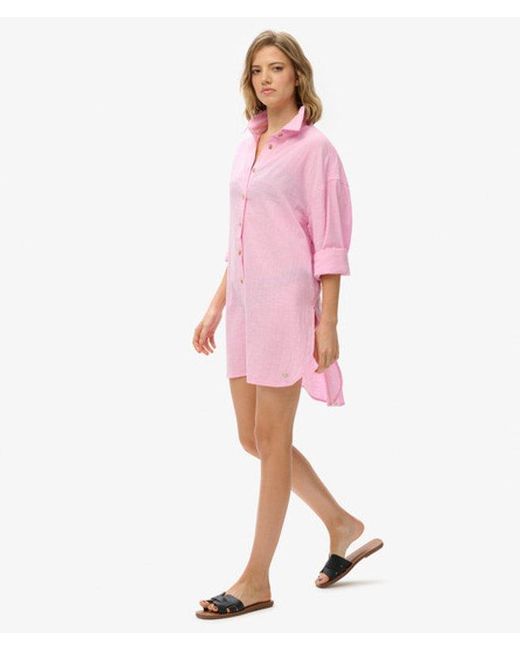 Superdry Pink & Co Ibiza Long Beach Shirt