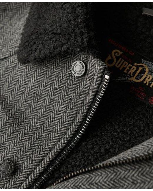 Superdry Gray Merchant Wool Chore Jacket for men