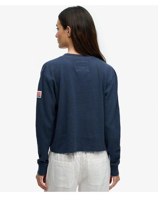 Superdry Blue & Co Athletic Essential Graphic Long Sleeve Top