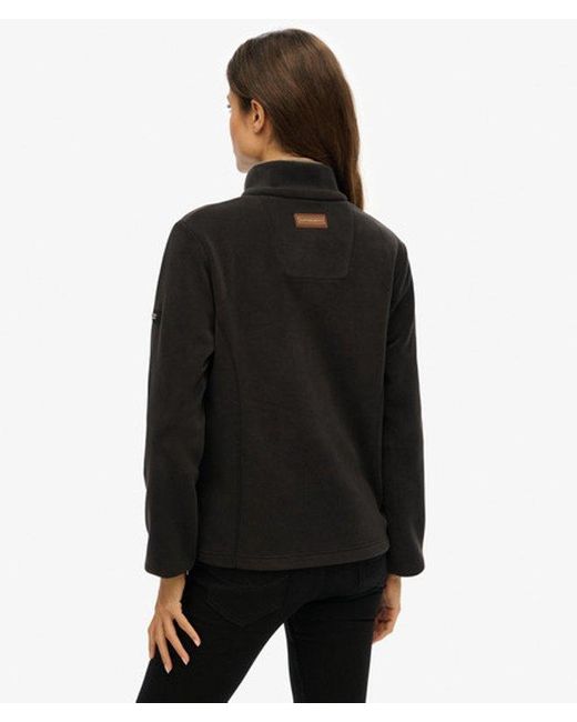 Superdry Estate Fleece Met Halve Rits in het Black