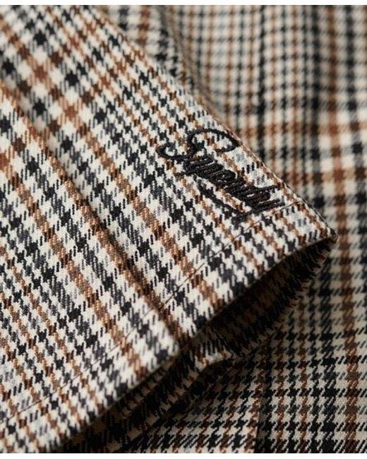 Superdry Vintage Tweed Minirok Met Plooien in het Gray