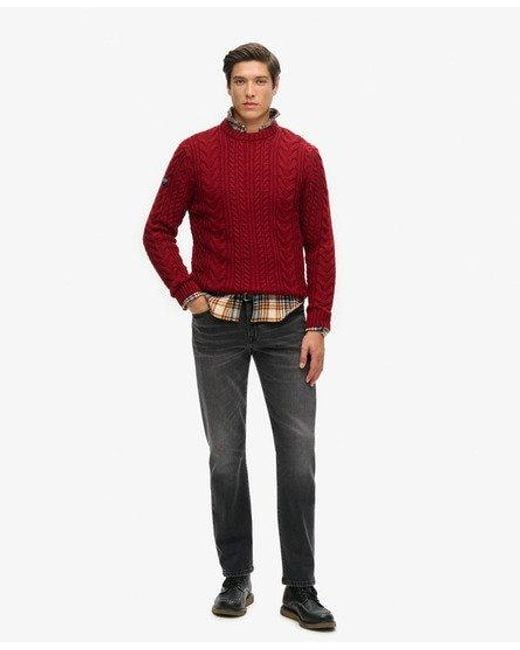 Superdry Red Jacob Crew Jumper for men