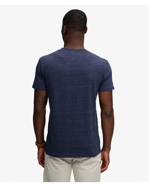 Homme T-Shirt Logo Superposé Brodé Essential Taille Superdry pour homme en coloris Blue