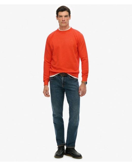 Superdry Red & Co Essential Logo Raglan Crew Sweatshirt for men
