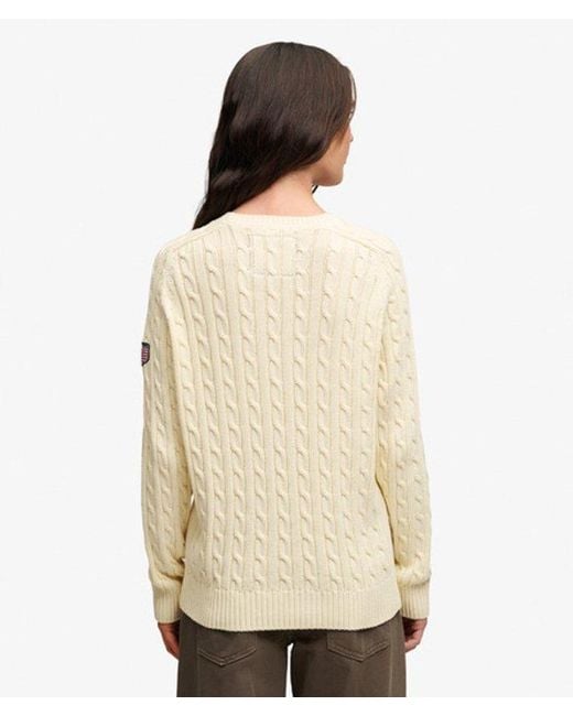 Superdry Natural & Co Ladies Loose Fit Cable Knit Slouchy Jumper