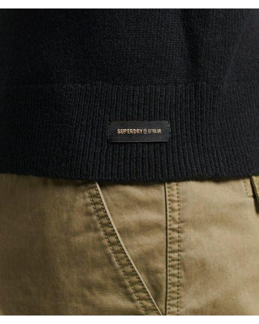 Superdry Black & Co Lambswool Crew Jumper for men