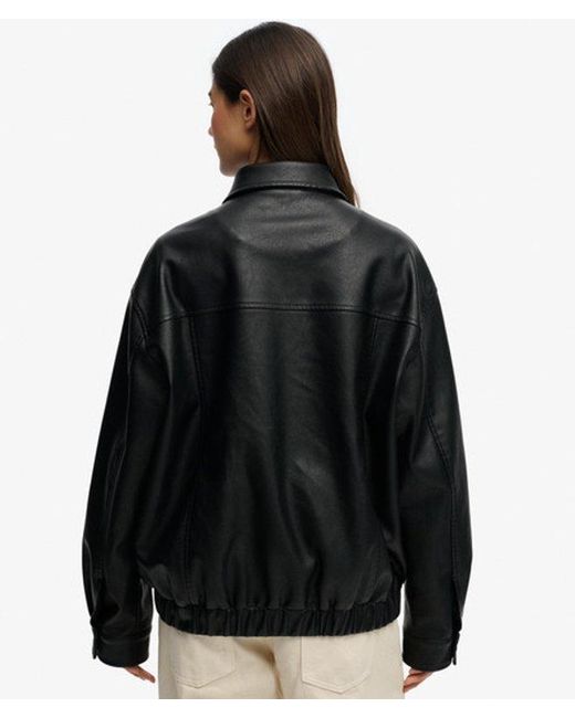 Superdry Black & Co Collared Oversized Bomber Jacket