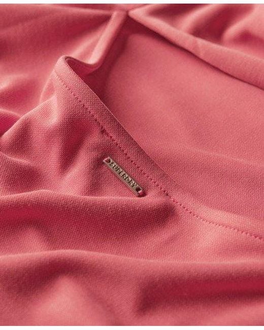 Superdry Pink Jersey Twist Back Midi Dress