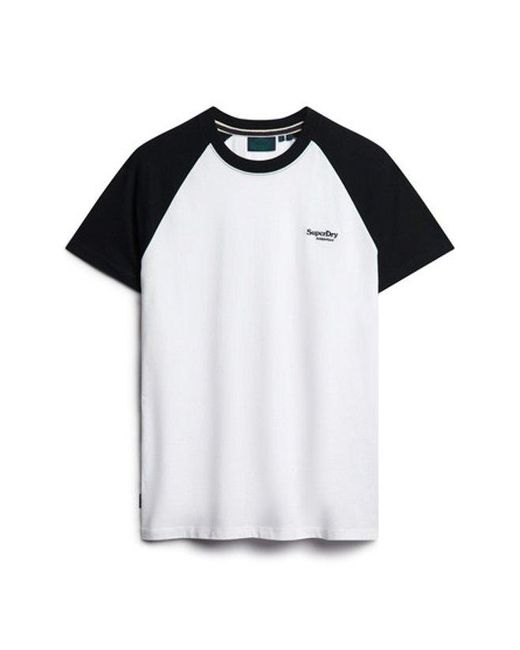 Superdry White & Co Organic Cotton Essential Logo Baseball T-shirt for men