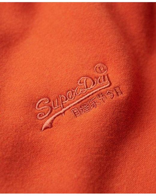 Superdry Orange Essential Logo Hoodie for men