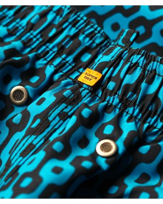 Superdry Blue & Co Printed 15-inch Recycled Swim Shorts for men