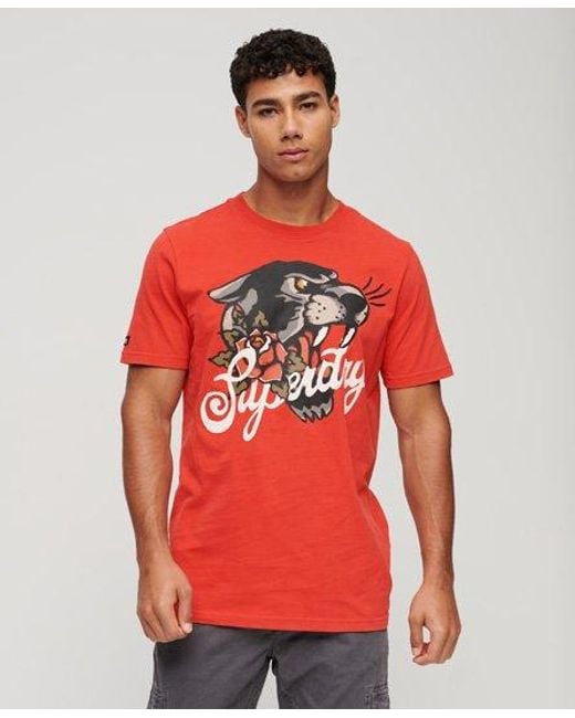 Superdry Tattoo T-shirt Met Tekst En Grafische Print in het Red voor heren