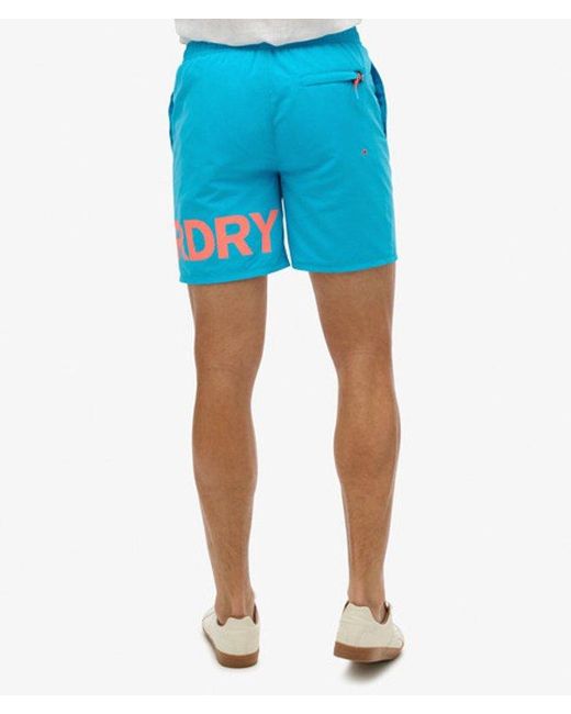 Superdry Blue & Co Graphic 17-inch Swim Shorts for men