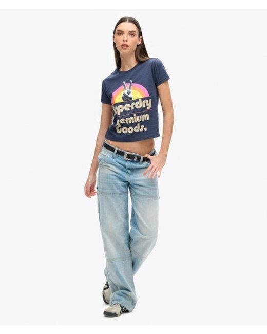 Superdry Blue & Co 70s Retro Logo Graphic T-shirt