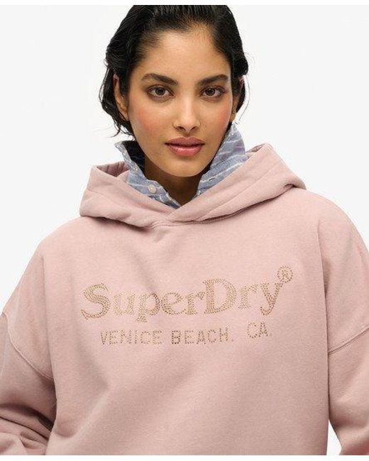 Femme Sweat À Capuche Décontracté Métallisé Venue Taille Superdry en coloris Blue