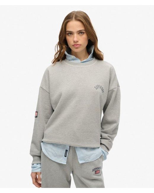 Superdry Gray & Co Athletic Essentials Relaxed Printed Sweatshirt