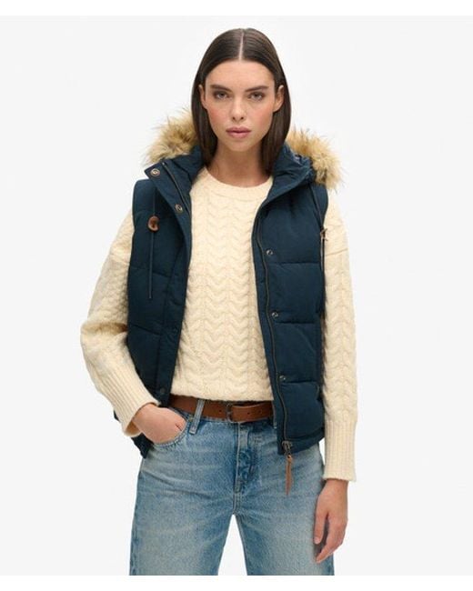 Superdry Blue & Co Everest Faux Fur Gilet