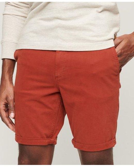 Superdry Red Classic Officer Chino Shorts for men