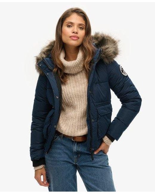 Superdry Blue Fully Lined Everest Ella Bomber Jacket