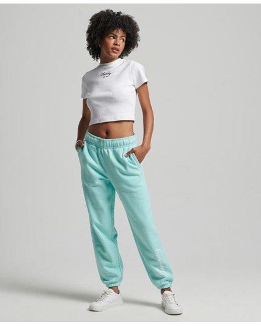 Superdry Blue Script Graphic Boyfriend Joggers Cali