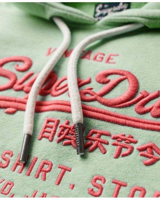 Imprimée sweat à capuche avec logo vintage fluo Superdry en coloris Green