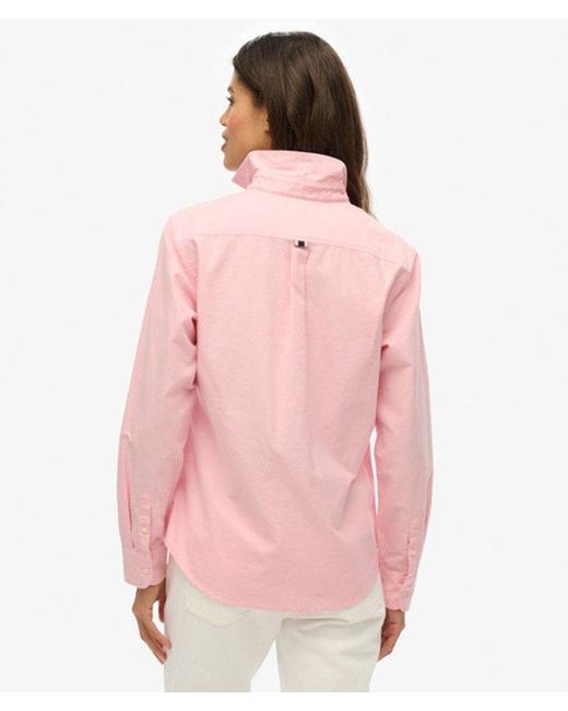 Superdry Pink & Co Slim Oxford Long Sleeve Shirt