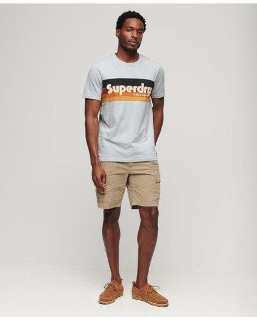 Superdry Gestreept Cali T-shirt Met Logo in het White voor heren