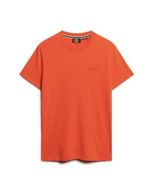 Superdry Red Organic Cotton Essential Logo T-shirt for men
