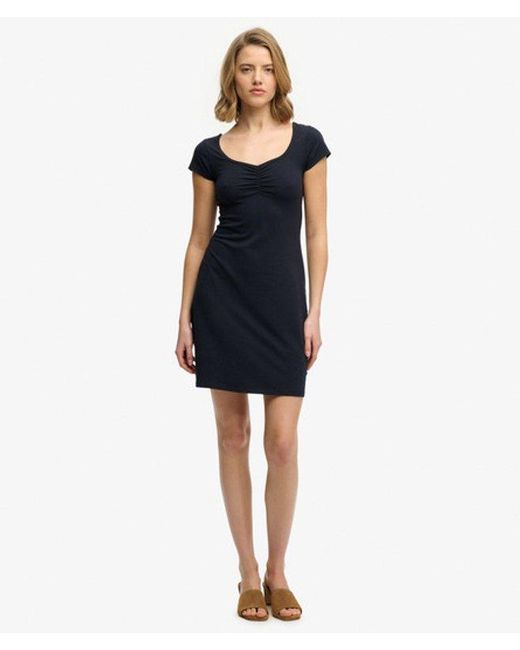 Superdry Blue Sweetheart Jersey Mini Dress
