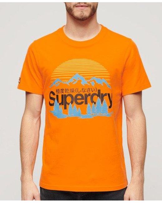 Superdry Orange Great Outdoors Graphic T-shirt for men