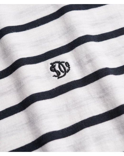 Superdry White & Co Studios Boat Neck Slub Long Sleeve Top