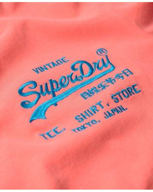 Superdry Neon Vintage Logo T-shirt in het Pink voor heren