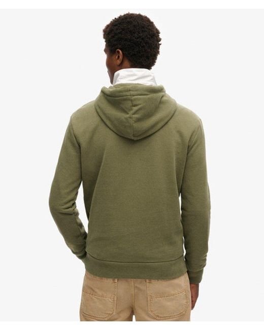 Superdry Green Mens Classic Vintage Logo Heritage Hoodie for men