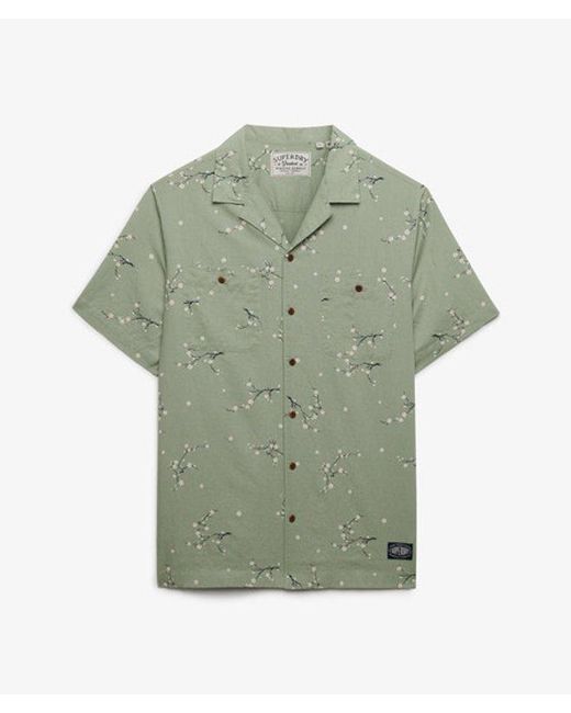 Superdry Green Short Sleeve Printed Beach Shirt for men
