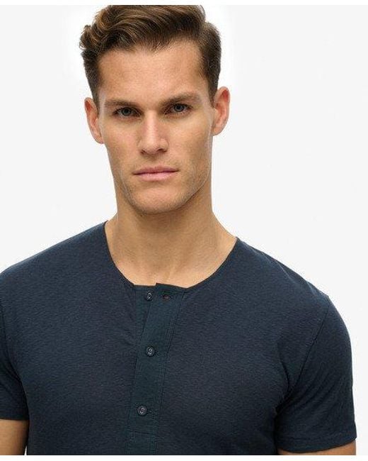 Homme Haut À Col Tunisien Et Manches Courtes Merchant Store Taille Superdry pour homme en coloris Blue