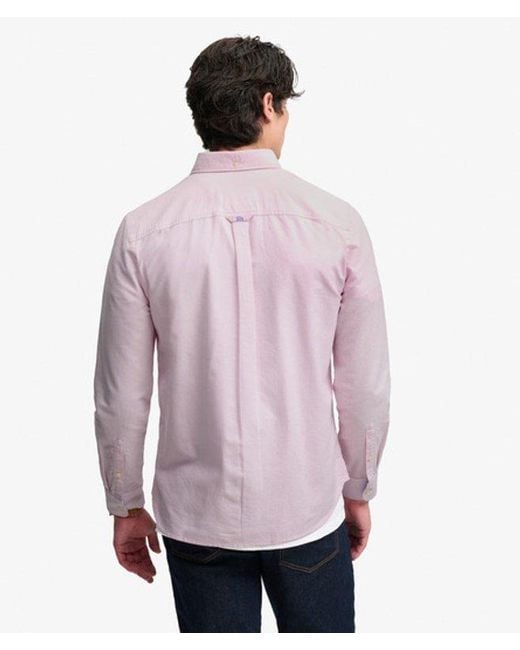 Superdry Purple Preppy Oxford Long Sleeve Shirt for men