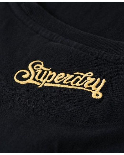 Brodée t-shirt ajusté brodé effet tatouage Superdry en coloris Black