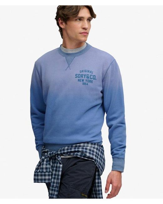 Superdry Blue & Co Block Text Crew Neck Sweatshirt for men
