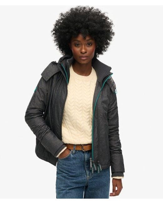 Superdry Black & Co Pop Zip Hooded Arctic Sd-windcheater Jacket