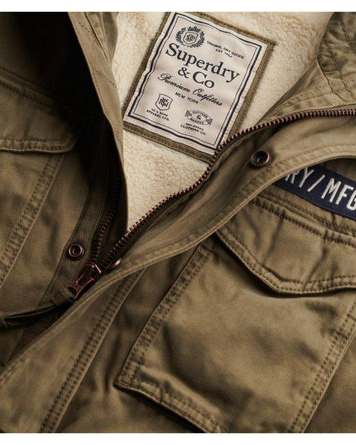 Superdry Brown Military Borg M65 Jacket for men