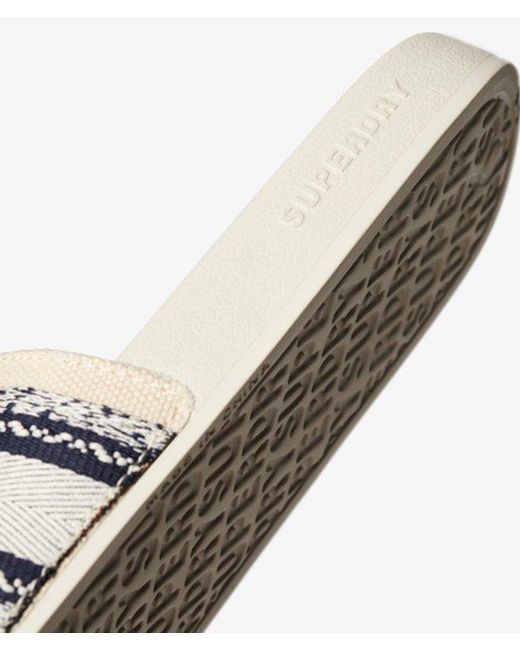 Superdry White & Co Vegan Webbing Pool Sliders