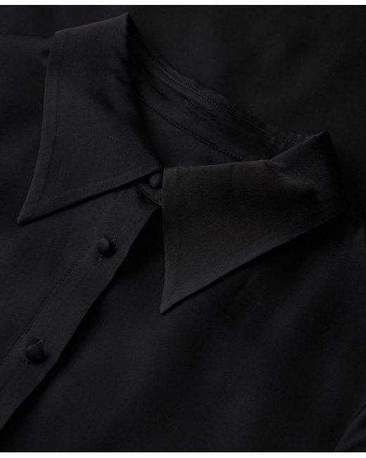 Superdry Studios Seventies Satijnen Overhemd in het Black